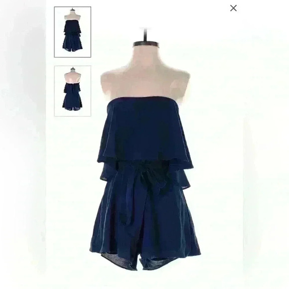 Le Lis Navy Strapless Romper Size Small - Picture 6 of 6